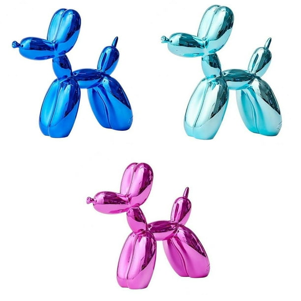 Perros con Globos de Resina,Estatuilla de animal de perro globo,Estatua de perro de resina,perro globo,Adorno de perro con globo,Estatuilla de animales en miniatura,Mini escultura de Macarena Perros con Globos de Resina