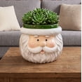 thumbnail image 5 of 2026 Christmas Indoor Home Decor Snowman And Santa Claus Themed Resin Planter Ornament, 5 of 6