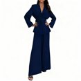 thumbnail image 4 of Women's Casual Fashion Solid Color Two-Piece Suit, Elegant and Modern Outfit for Office or Daily Wear,Navy,L, 4 of 4