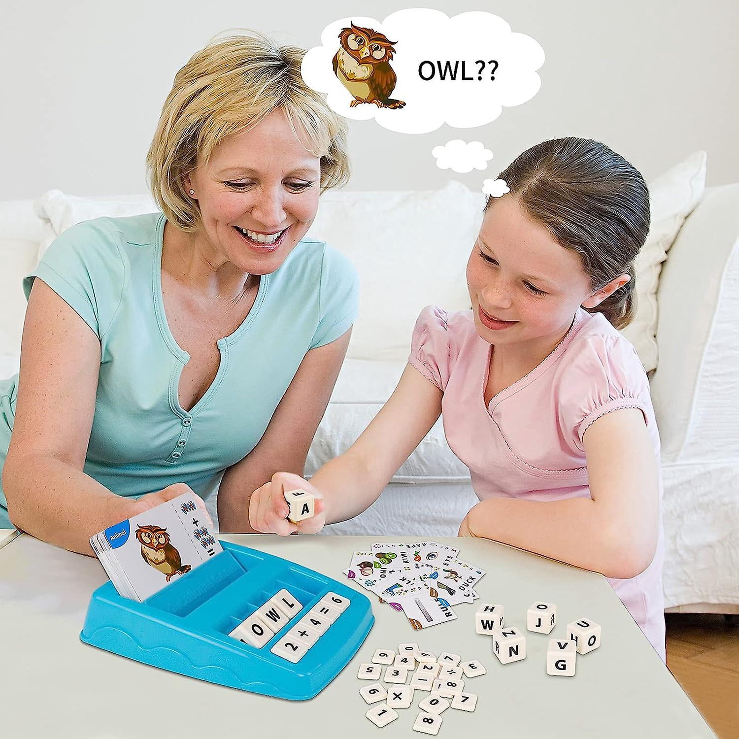 Educatives 2-in-1 Spiel Für Kinder 3–8 Jahre – Zahlen & Buchstaben Lernen (spanische Version, Blau)