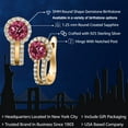 thumbnail image 2 of Gem Stone King 18K Yellow Gold Plated Silver Pink Tourmaline and White Created Sapphire Earrings for Women (1.54 Cttw, Gemstone October Birthstone, Round 5MM), 2 of 6