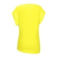 thumbnail image 6 of Pincandy Women's Casual Round Neck Puff Short-sleeved Solid Short T-shirt Zipper Shirt Short Sleeve Crew Neck Summer Soft Long TshirtsTee Tops Blouse,Yellow,M, 6 of 7