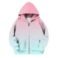 thumbnail image 2 of BRGZLK Kids Hoodies Jacket Full Zip Long Sleeve Sweatshirts Gradient Color Shirts Coat Fall Winter Casual Outwear for Boys Girls Mint Green 5-6 Years, 2 of 5