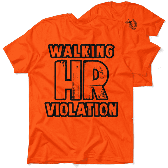 HR Violation Hi Vis Shirts for Men - Reflective Safety Orange Mens T-Shirts