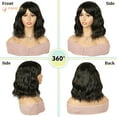 thumbnail image 5 of Phocas Brwon Short Bob Wig for Women，11''/27cm Water Wavy Synthetic Wig with Bangs for Daily Use, 5 of 11