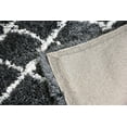 thumbnail image 5 of MystiqueDecors Shaggy 4 X 6 ft Gray & White Moroccan Trellis Design Shag Rug Soft Contemprary Living Room, Bedroom Handmade Microfiber Area Rug, 5 of 5