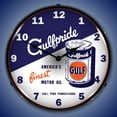 thumbnail image 2 of Reloj de pared coleccionable con letrero y reloj Gulfpride Motor Oil, 2 of 5