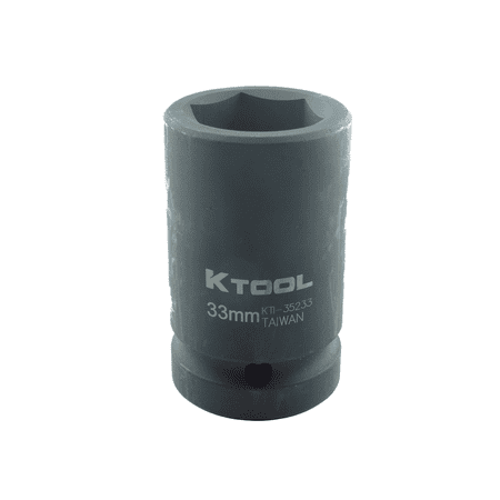 

K Tool International 35233 33mm Deep Hex Budd Impact Wheel Socket with 1 Drive for Garages Repair Shops and DIY Metric 6-point Heat- treated Chrome-moly Steel Budd Style Truck Wheels