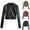 Red, variant on Leather slim fit Jacket Women - Cafe Racer Style Womens Leather Jackets Stylish Stand Collar Leather Jackets Black