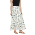 thumbnail image 6 of Women's Midi Skirts Floral A-Line Printed Ladies Skirts for Summer, White, 6 of 7