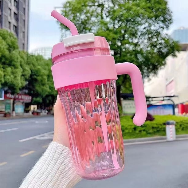 Taza de agua a prueba de quemaduras | Vaso de plástico resistente al calor con pajita y asa | Resistente a derrames a prueba de fugas | 920ml Gran Capacidad | Taza de viaje portátil a prueba de