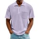 thumbnail image 1 of Blusa y camisa de manga corta con cuello vuelto para hombre, color liso, informal, con solapa, cierre de cremallera en un cuarto y bolsillo en el pecho, camisa de manga corta con solapa, tops para hom, 1 of 4