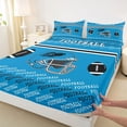 thumbnail image 4 of Homewish Blue Rugby Helmet Twin Sheet Sets for Boys, Est Sleep Sport Twin Fitted Sheet, Cartoon Football Theme Flat Sheet, Lightweight Room Decor, 3pcs, 4 of 8