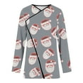 thumbnail image 5 of Ounisa Women's Open Front Cardigan Christmas Tree Snowman Snowflake Santa Claus Elkhorn Graphic Shirt with Pockets Long Sleeve Lightweight Coat, 5 of 7