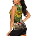thumbnail image 3 of Uemuo Vintage Wooden Bucket Pattern Workout Tank Tops for Women Breathable Moisture-wicking tank top Sleeveless Running Loose Fit Yoga Tops Active Shirts Sports Gym Exercise, 3 of 9