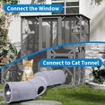 thumbnail image 6 of Large Walk-in Window Waterproof Roof Outdoor Catio with Platforms & Hammock, Grey, 6 of 7