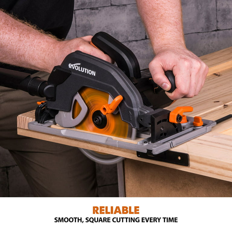 Evolution R185CCSX: Multi-Material Cutting Circular Saw 7-1/4 in. Blade  With 3ft, 4in. Track Included