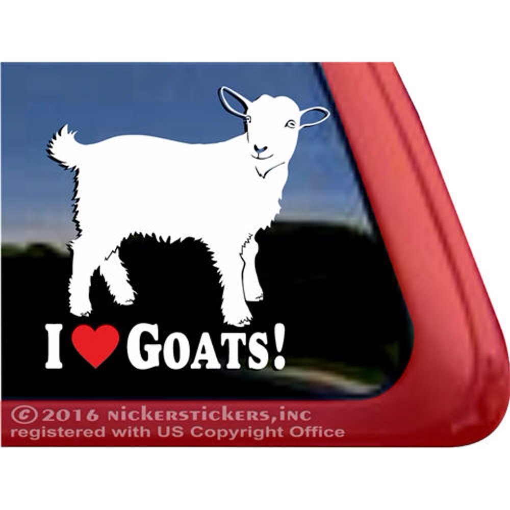I Love Goats High Quality Vinyl Pygmy Dairy Goat Window Decal