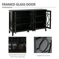thumbnail image 2 of HOMCOM Sideboard Buffet Cabinet with Storage, Credenza, Coffee Bar Cabinet with Glass Doors, Espresso, 2 of 9