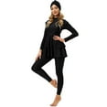 thumbnail image 4 of IBTOM CASTLE Modest Muslim Islamic Long Sleeve Burkini for Women Full Cover Swim Rashguard Hijab Swimsuit Bathing Suit L Black, 4 of 8