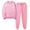 Pink, variant on Autumn Plus Size Two Piece Sets for Women Solid Color Round Neck Pullover Casual Sports Pants Sports Set