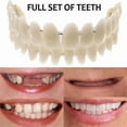 thumbnail image 1 of Smile Snap On False Teeth Upper Lower Dental Veneers Dentures Tooth Cover Set _fs, 1 of 5
