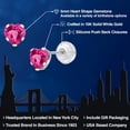 thumbnail image 2 of Gem Stone King 10K White Gold Pink Created Sapphire Stud Earrings for Women | 1.20 Cttw | Gemstone September Birthstone | Heart Shape 5MM, 2 of 6