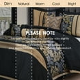 thumbnail image 3 of Lanco Black and Gold Comforter Set King Size , 7 Piece Jacquard Soft Bedding Set , All Season, 3 of 7