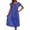 Blue*, variant on RUTAYY Women's Nightgowns Solid Color Ice Silk Short Sleeve Midi Length Loose Loungewear Soft Comfortable Trendy Travel Dress