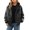 Black, variant on Olyvenn Womens Lapel Faux Hooded Moto Jacket Snap Closure Ribbed Hem Drop Shoulder Oversized Fit for Brunch Date City Shopping Black M