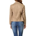 thumbnail image 3 of INSPIRE CHIC Veste Moto pour Femme en Faux Suède à Manches Longues, devant Drapé, TP Kaki, 3 of 5