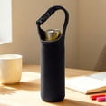 thumbnail image 4 of Ouuluon Water Bottle Holder, Foldable Water-Resistant Water Bottle Carrier, 7×2in Black Insulated Bottle Pouch for Outdoor Travel Sports, 4 of 6