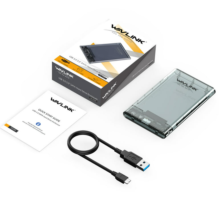 hensynsfuld . Topmøde WAVLINK USB 3.0 to SATA External Hard Drive Enclosure for 2.5 inch  5mm/7mm/9.5mm SATA I/II/III HDD/SSD Support UASP Function, Max 4TB  Tool-Free Design - Walmart.com