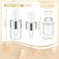 thumbnail image 2 of 100 Pcs Mini Glass Oil Dropper Bottle Bulk, 2 ml Sliver Clear Essential Small Empty Bottles Sample Containers Perfume Liquid Vials with Cap for Traveling, 2 of 14