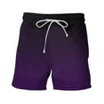 thumbnail image 5 of safuny Men's Swim Trunks Shorts Swimwear Bathing Pants Drawstring Casual Summer Relaxed Breathable Pants Gradient Color Teens Boys Fashion Trousers Athletic Clearance Purple L, 5 of 9
