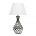 thumbnail image 1 of Juliet Ceramic Table Lamp with Metallic Silver Base & White Fabric Shade, 1 of 1