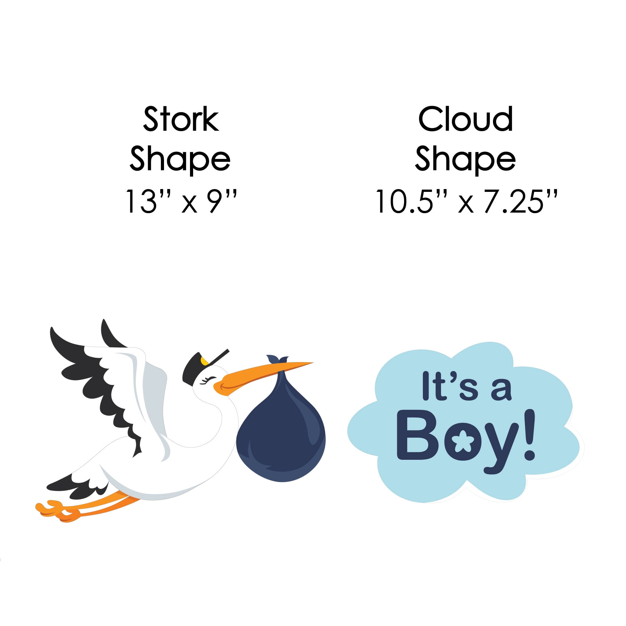 Big Dot of Happiness Boy Special Delivery - Baby Announcement Lawn Decorations - Outdoor Blue It's a Boy Stork Baby Shower Yard Decorations - 10 Piece