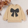 thumbnail image 5 of HCNTES Girls Clothes 18 24 Months 3T 4T Kid Girl Fall Winter Autumn Clothes Long Sleeved Bow Print Top Flared Pants 2PCS Matching Sets, 5 of 6