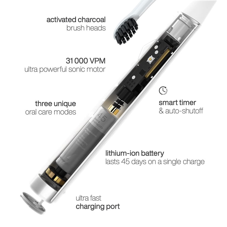 AquaSonic Pulse Electric Toothbrush, Whitening Bristles photo 5