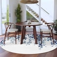 thumbnail image 3 of Round Rug 6Ft Washable Non-Slip, Blue Eucalyptus Circle Area Rugs for Living Room Bedroom, Weeping Botanical Leaf Watercolor Indoor Floor Mats Carpet Runner for Home Decor Aesthetic, 3 of 8