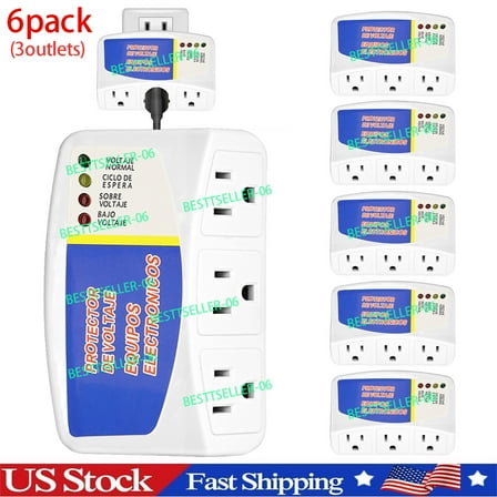 6 Packs Protector de Voltaje para Electrodomésticos y Tomacorrientes 120V