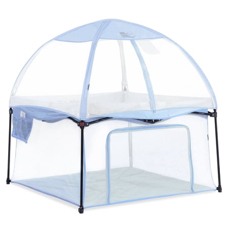 Dream On Me Ziggy Square Playpen with Canopy, Blue, (Model # 4434-BLU)