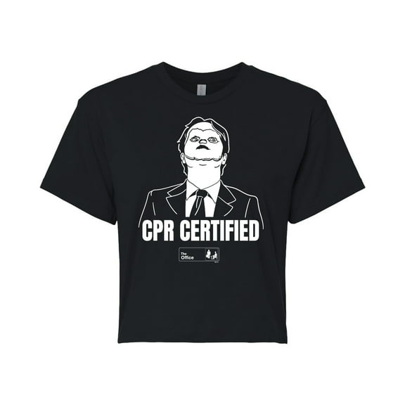 The Office - Cpr Certified - Juniors Cropped Cotton Blend T-Shirt