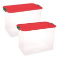 thumbnail image 1 of Homz 112 Qt Latching Holiday Storage Container Tote Box, Clear (2 Pack), 1 of 8