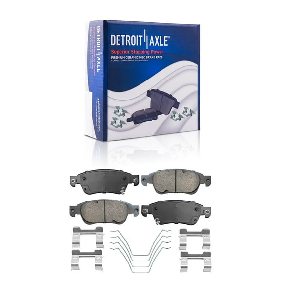 Detroit Axle - Front Ceramic Brake Pads with Hardware Replacement for INFINITI G35 G37 Q60