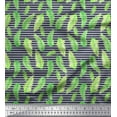 thumbnail image 1 of Soimoi Gray Cotton Poplin Fabric Stripe & Palm Leaves Print Fabric by Yard 42 Inch Wide, 1 of 3
