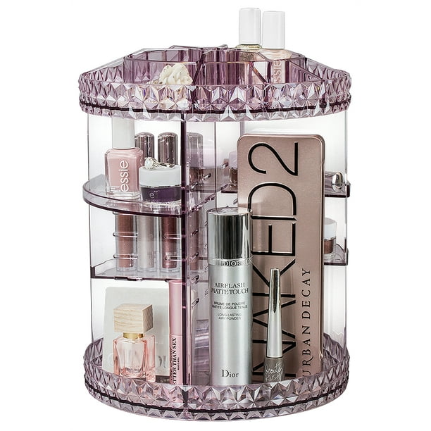 Mainstays Rotating Makeup Organizer, Purple