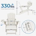thumbnail image 4 of KINGYES Folding Adirondack Chair set of 4, Adjustable Backrest with Pull-Out Footrest & 4-in-1 Mobile Phone, Tablet, Cup Holder Tray, HDPE Plastic Adirondack Chair for Patio Garden Outdoors Fire Pit, 4 of 10
