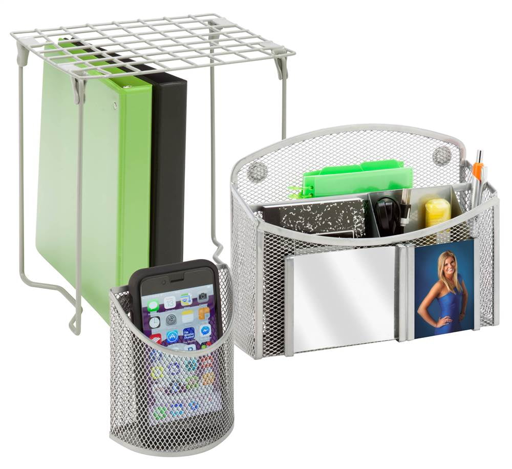 3Pc Locker Organization Kit in Silver