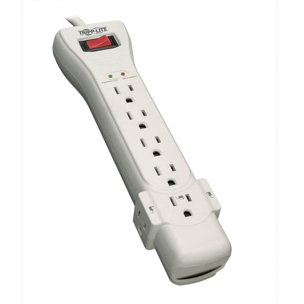 Tripp Lite 7Outlet Surge Protector Power Strip, 7ft Cord, Right Angle